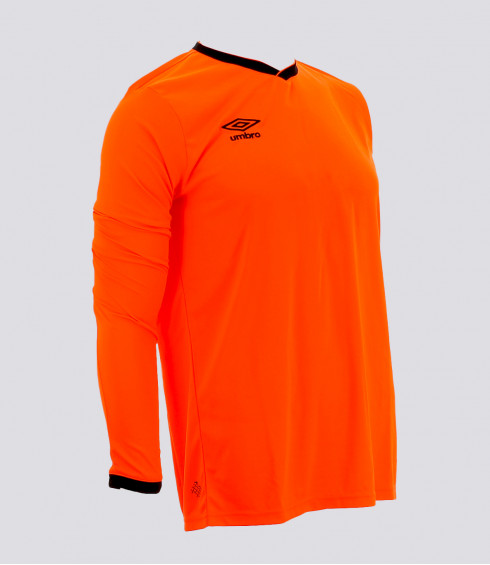 MAILLOT MANCHES LONGUES CUP ORANGE FLUO NOIR JUNIOR MAILLOT MANCHES LONGUES CUP ORANGE FLUO NOIR JUNIOR
