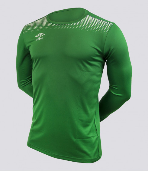 T-SHIRT MANCHES LONGUES TEAMWEAR VERT BLANC HOMME