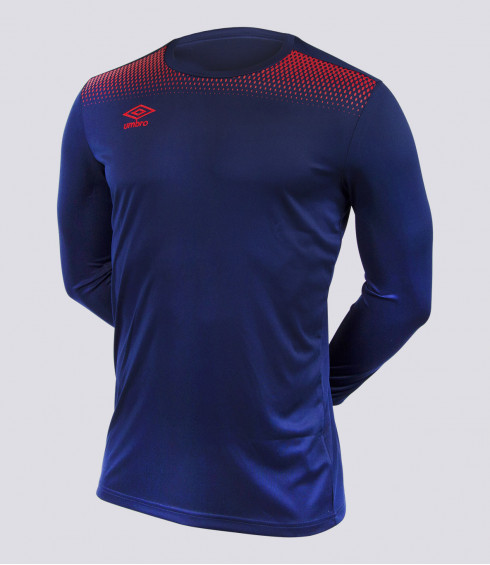 T-SHIRT MANCHES LONGUES TEAMWEAR MARINE ROUGE JUNIOR