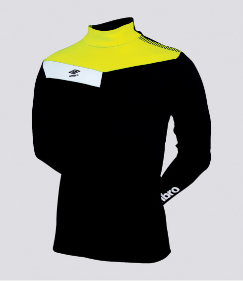 SWEAT COL MONTANT NOIR JAUNE FLUO BLANC JUNIOR