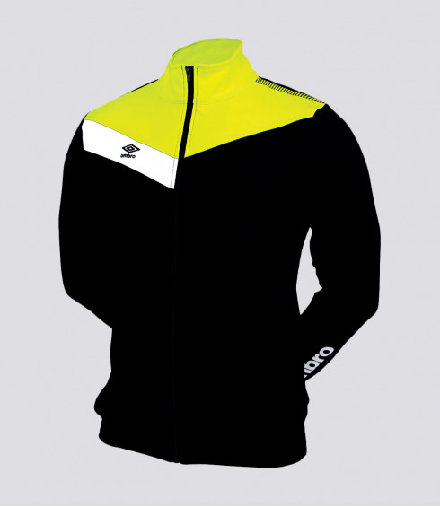 VESTE TEAMWEAR NOIR JAUNE FLUO HOMME