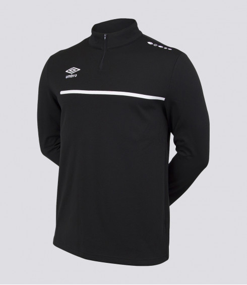 T-SHIRT DE SPORT MANCHES LONGUES 1/2 ZIP NOIR JUNIOR T-SHIRT DE SPORT MANCHES LONGUES 1/2 ZIP NOIR JUNIOR
