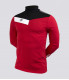 T-SHIRT DE SPORT COL MONTANT ROUGE NOIR BLANC JUNIOR