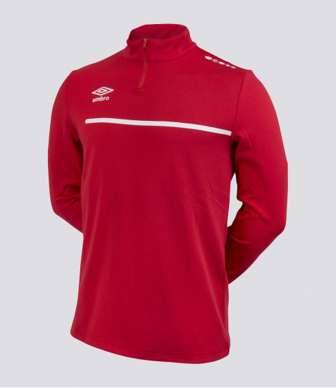 T-SHIRT DE SPORT MANCHES LONGUES 1/2 ZIP ROUGE JUNIOR T-SHIRT DE SPORT MANCHES LONGUES 1/2 ZIP ROUGE JUNIOR