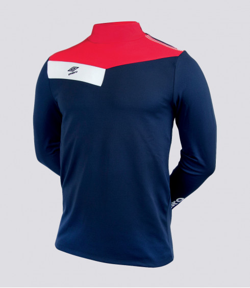 T-SHIRT DE SPORT COL MONTANT MARINE ROUGE BLANC JUNIOR