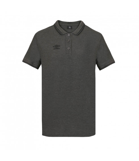 POLO COTON PIQUE GRIS CHINE FONCE