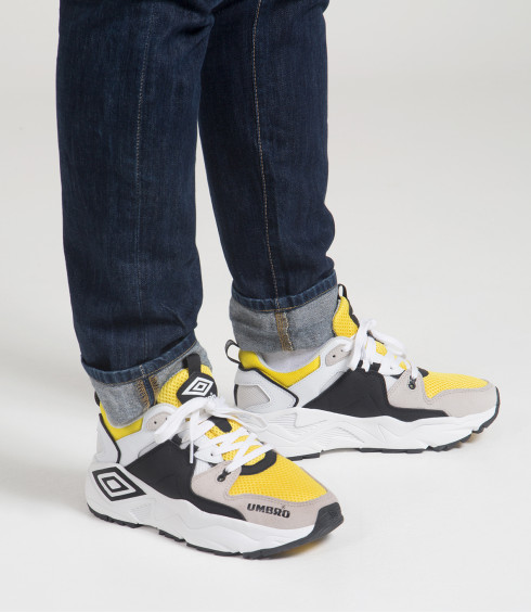 BASKET UMBRO RUN M BLANCHES, NOIRES ET JAUNES BASKET UMBRO RUN M BLANCHES, NOIRES ET JAUNES