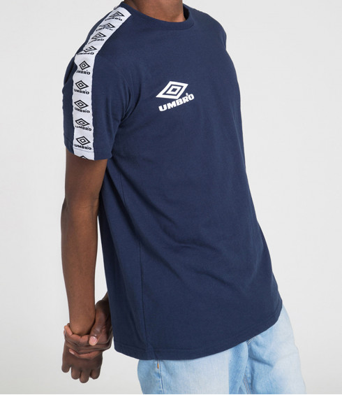 T-SHIRT COTON BANDE TISSEE STREET MARINE ET BLANC T-SHIRT COTON BANDE TISSEE STREET MARINE ET BLANC