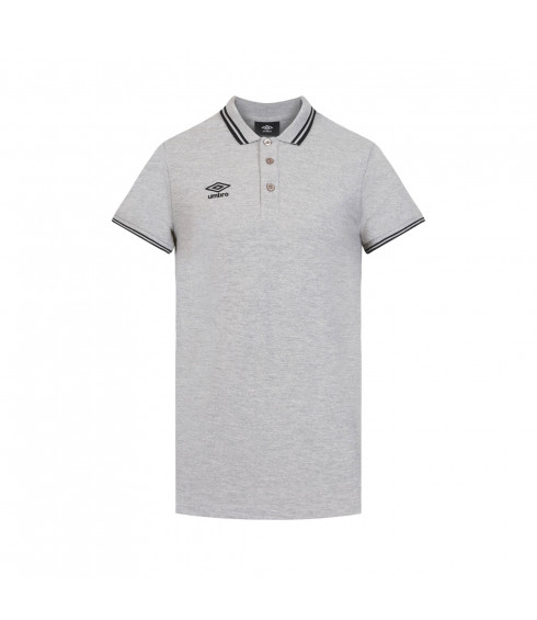 POLO COTON PIQUE GRIS CHINE NOIR