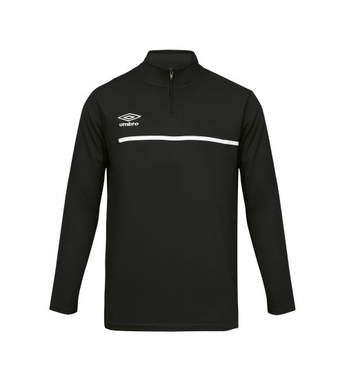 SWEAT PRO TRAINING 1/2 ZIP NOIR/BLANC P